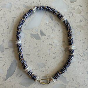 Brown and blue quartz necklace